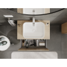 Mexen Rivel meuble de salle de bain sous lavabo 80 cm, 1 tiroir, rainuré, chêne - 91A20-08047-1-BF81