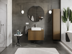 Mexen Rivel meuble sous-lavabo 80 cm, 1 tiroir, nervuré, noyer - 91A20-08047-1-BF86