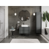 Mexen Rivel meuble sous-lavabo 80 cm, 2 tiroirs, rainuré, graphite mat - 91A20-08047-2-BFF66