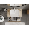 Mexen Rivel meuble de salle de bain sous lavabo 80 cm, 2 tiroirs, rainuré, chêne - 91A20-08047-2-BFF81