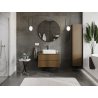 Mexen Rivel meuble de salle de bain sous lavabo 80 cm, 2 tiroirs, rainuré, noix - 91A20-08047-2-BFF86