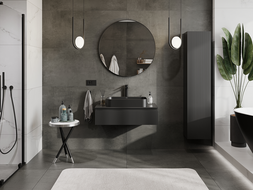 Mexen Rivel meuble de salle de bain sous-lavabo 90 cm, 1 tiroir, rainuré, noir mat - 91A20-09023-1-BF71