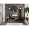 Mexen Rivel meuble de salle de bain sous-lavabo 90 cm, 1 tiroir, rainuré, noyer - 91A20-09023-1-BF86