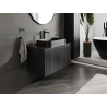 Mexen Rivel meuble de salle de bains sous lavabo 90 cm, 1 tiroir, cannelé, noir mat - 91A20-09047-1-BF71