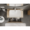 Mexen Rivel meuble de salle de bain sous-lavabo 90 cm, 1 tiroir, rainuré, chêne - 91A20-09047-1-BF81