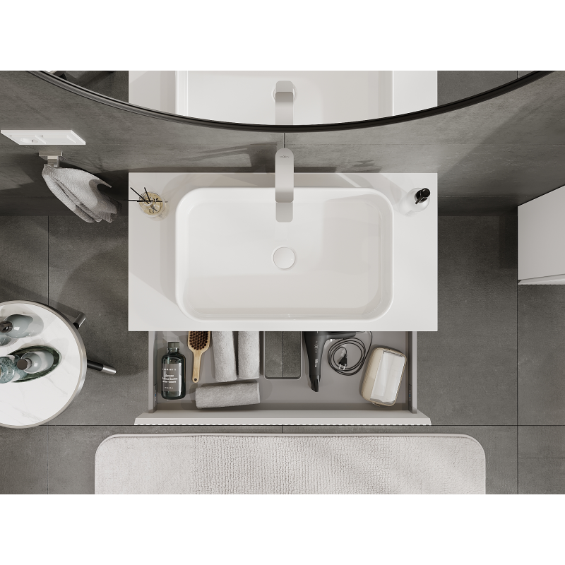 Mexen Rivel meuble de salle de bains sous lavabo 90 cm, 2 tiroirs, rainuré, blanc mat - 91A20-09047-2-BFF01