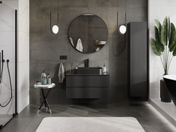 Mexen Rivel meuble de salle de bain sous-vasque 90 cm, 2 tiroirs, rainurée, noir mat - 91A20-09047-2-BFF71