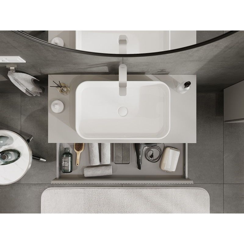 Mexen Rivel armoire de salle de bain sous lavabo 100 cm, 1 tiroir, rainurée, gris mat - 91A20-10023-1-BF62