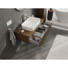 Mexen Rivel meuble de salle de bain sous lavabo 100 cm, 1 tiroir, rainuré, noyer - 91A20-10023-1-BF86