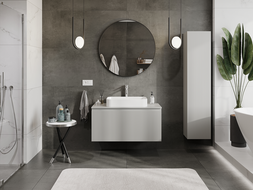 Mexen Rivel meuble de salle de bain sous-lavabo 100 cm, 1 tiroir, rainuré, gris mat - 91A20-10047-1-BF62