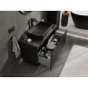 Mexen Rivel meuble de salle de bain sous lavabo 100 cm, 1 tiroir, rainuré, noir mat - 91A20-10047-1-BF71