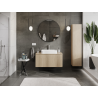 Mexen Rivel meuble de salle de bains sous lavabo 100 cm, 1 tiroir, rainuré, chêne - 91A20-10047-1-BF81