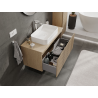 Mexen Rivel meuble de salle de bains sous lavabo 100 cm, 1 tiroir, rainuré, chêne - 91A20-10047-1-BF81