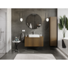Mexen Rivel meuble de salle de bain sous lavabo 100 cm, 1 tiroir, rainuré, noyer - 91A20-10047-1-BF86