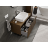 Mexen Rivel meuble de salle de bain sous lavabo 100 cm, 1 tiroir, rainuré, noyer - 91A20-10047-1-BF86