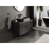 Mexen Rivel meuble de salle de bain sous vasque 100 cm, 2 tiroirs, rainuré, noir mat - 91A20-10047-2-BFF71