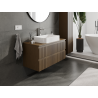 Mexen Rivel meuble de salle de bain sous lavabo 100 cm, 2 tiroirs, rainuré, noyer - 91A20-10047-2-BFF86