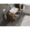 Mexen Rivel meuble de salle de bain sous lavabo 100 cm, 2 tiroirs, rainuré, noyer - 91A20-10047-2-BFF86