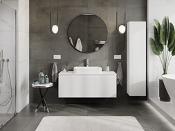 Mexen Rivel meuble de salle de bains sous lavabo 120 cm, 1 tiroir, rainuré, blanc mat - 91A20-12047-1-BF01