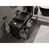 Mexen Rivel meuble sous-vasque de salle de bain 120 cm, 1 tiroir, rainuré, noir mat - 91A20-12047-1-BF71