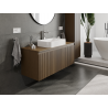 Mexen Rivel meuble de salle de bains sous lavabo 120 cm, 1 tiroir, rainuré, noyer - 91A20-12047-1-BF86