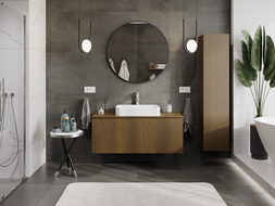 Mexen Rivel meuble de salle de bains sous lavabo 120 cm, 1 tiroir, rainuré, noyer - 91A20-12047-1-BF86