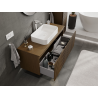 Mexen Rivel meuble de salle de bains sous lavabo 120 cm, 1 tiroir, rainuré, noyer - 91A20-12047-1-BF86