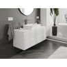 Mexen Rivel meuble de salle de bain sous-vasque 120 cm, 2 tiroirs, rainuré, blanc mat - 91A20-12047-2-BFF01