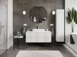Mexen Rivel meuble de salle de bain sous-vasque 120 cm, 2 tiroirs, rainuré, blanc mat - 91A20-12047-2-BFF01