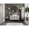 Mexen Rivel meuble de salle de bains sous lavabo 120 cm, 2 tiroirs, rainuré, gris mat - 91A20-12047-2-BFF62