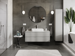 Mexen Rivel meuble de salle de bains sous lavabo 120 cm, 2 tiroirs, rainuré, gris mat - 91A20-12047-2-BFF62