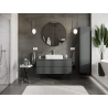 Mexen Rivel meuble de salle de bain sous-vasque 120 cm, 2 tiroirs, rainuré, graphite mat - 91A20-12047-2-BFF66