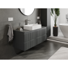 Mexen Rivel meuble de salle de bain sous-vasque 120 cm, 2 tiroirs, rainuré, graphite mat - 91A20-12047-2-BFF66