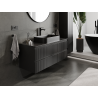 Mexen Rivel meuble de salle de bain sous lavabo 120 cm, 2 tiroirs, rainuré, noir mat - 91A20-12047-2-BFF71