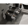 Mexen Rivel meuble de salle de bain sous lavabo 120 cm, 2 tiroirs, rainuré, noir mat - 91A20-12047-2-BFF71