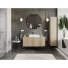 Mexen Rivel meuble de salle de bain sous lavabo 120 cm, 2 tiroirs, rainuré, chêne - 91A20-12047-2-BFF81
