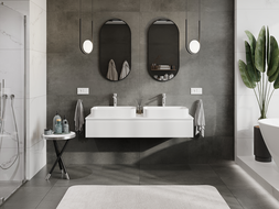 Mexen Rivel meuble de salle de bain sous lavabo 140 cm, 1 tiroir, rainuré, blanc mat - 91A20-14023-1-BF01