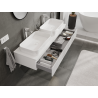 Mexen Rivel meuble de salle de bain sous lavabo 140 cm, 1 tiroir, rainuré, blanc mat - 91A20-14023-1-BF01