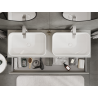Mexen Rivel armoire de salle de bain sous lavabo 140 cm, 1 tiroir, rainuré, gris mat - 91A20-14023-1-BF62