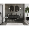 Mexen Rivel meuble de salle de bains sous-vasque 140 cm, 1 tiroir, rainuré, noir mat - 91A20-14023-1-BF71