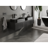 Mexen Rivel meuble de salle de bains sous-vasque 140 cm, 1 tiroir, rainuré, noir mat - 91A20-14023-1-BF71