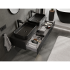 Mexen Rivel meuble de salle de bains sous-vasque 140 cm, 1 tiroir, rainuré, noir mat - 91A20-14023-1-BF71