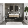 Mexen Rivel meuble de salle de bain sous-vasque 140 cm, 1 tiroir, rainuré, chêne - 91A20-14023-1-BF81