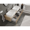Mexen Rivel meuble de salle de bain sous-vasque 140 cm, 1 tiroir, rainuré, chêne - 91A20-14023-1-BF81
