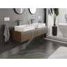 Mexen Rivel meuble de salle de bain sous-lavabo 140 cm, 1 tiroir, rainuré, noyer - 91A20-14023-1-BF86