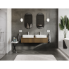 Mexen Rivel meuble de salle de bain sous-lavabo 140 cm, 1 tiroir, rainuré, noyer - 91A20-14023-1-BF86