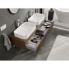 Mexen Rivel meuble de salle de bain sous-lavabo 140 cm, 1 tiroir, rainuré, noyer - 91A20-14023-1-BF86