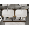 Mexen Rivel meuble de salle de bain sous-lavabo 140 cm, 1 tiroir, rainuré, noyer - 91A20-14023-1-BF86