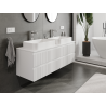 Mexen Rivel meuble de salle de bain sous lavabo 140 cm, 2 tiroirs, rainuré, blanc mat - 91A20-14047-2-BFF01