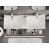 Mexen Rivel meuble de salle de bain sous lavabo 140 cm, 2 tiroirs, rainuré, blanc mat - 91A20-14047-2-BFF01